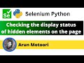 Checking the display status of hidden elements on the page using Selenium Python (Selenium Python)