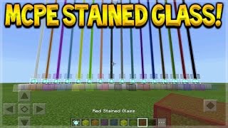 MCPE STAINED GLASS!! Minecraft Pocket Edition WORKING Stained Glass (Minecraft PE Mod)