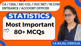 Statistics MCQ | Multiple  Choice Questions with Answer | 80+ Important MCQs for Statistics |