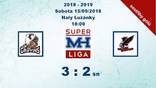 MH Superliga (2018-2019) Griffins vs. Black Hawks 3:2sn - sestřih gólů