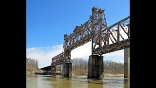 The Old Naheola Bridge on the Tombigbee River at Pennington, AL (handled rail, auto \u0026 barge traffic)