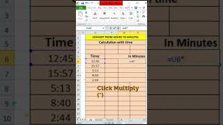 CONVERT FROM HOURS TO MINUTES # calculate With Time in Excel #nkexcelclasses #exceltutorial #short