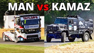 MAN Race Truck vs Kamaz Dakar Truck - 1000+ HP Heavy Vehicles at Goodwood Festival of Speed!