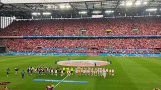 1. FC Köln: Hymne und Choreo vor dem Conference League Playoff-Spiel gegen Fehervar FC