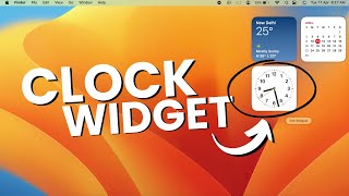 Clock Widget on Mac Desktop - macOS Sonoma Watch, Time Widgets