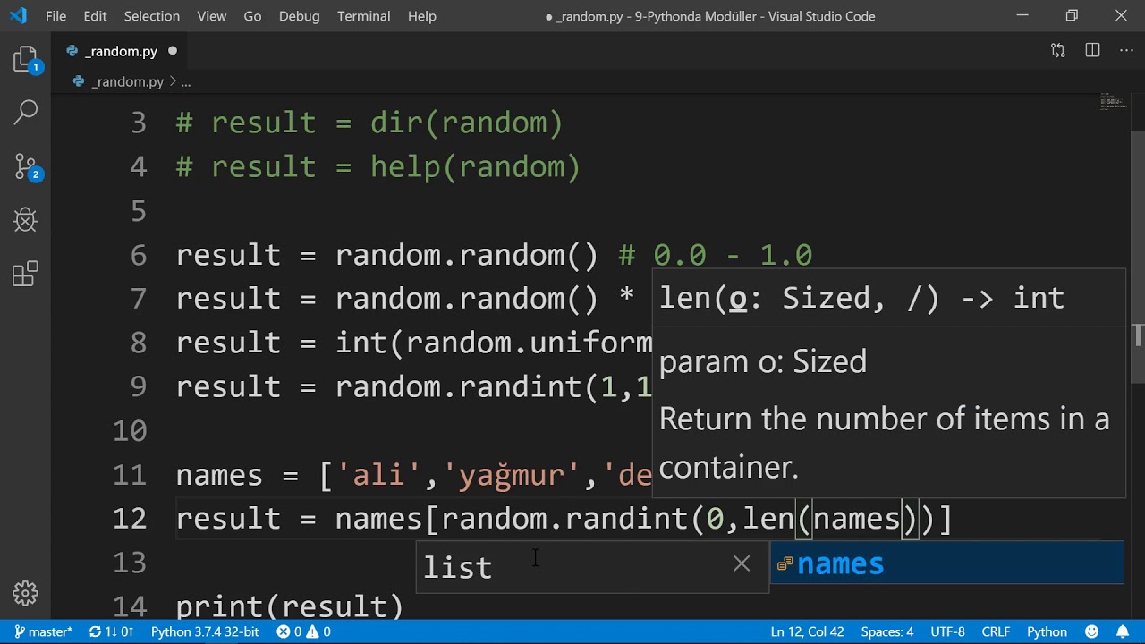 Python - Random Modülü Kullanımı - YouTube