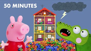 Silly Crocodile's Peppa Pig Toy Games | Crocodile Hiding Compilation