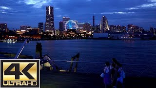 【Yokohama Japan 4K Ultra HD】Walking around Osanbashi Pier at night 横浜 大桟橋埠頭 夜景