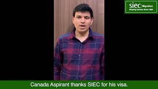 Congratulations Vinay on your Canada Work Permit | Canada visa