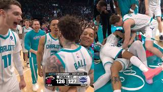 INSANE ENDING LaMelo Ball GAME WINNER vs Heat in OT to eliminate them 😱