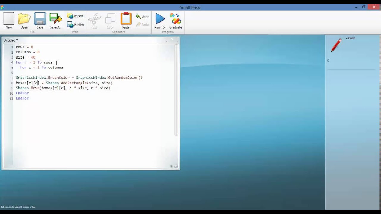 27 Arrays And Grids Small Basic Tutorial Youtube