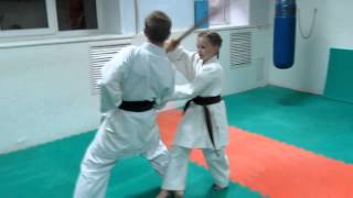 DrobyshevskyKarateSystem:BASSAI DAI-Bunkai Kumite-10-Third Shuto Uke-Sword Fighting