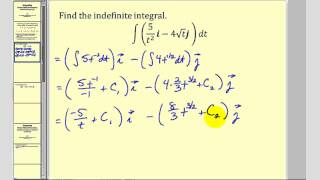 Indefinite Integration of Vector Valued Functions
