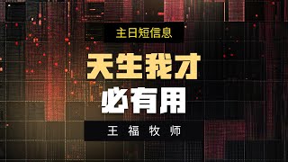 2 分钟短信息  I  天生我才必有用  I  王福牧师  I  10 Nov 2024