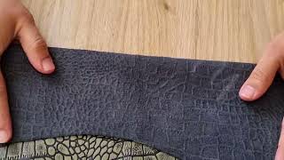 Green Crocodile Embossed Leather Hide