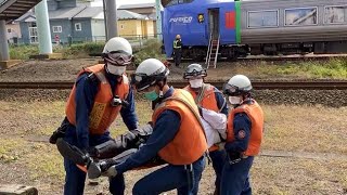 大地震想定 列車降り避難　大楽毛でＪＲが津波訓練