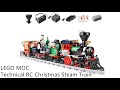 LEGO MOC Technical RC Christmas Steam Train Model Bricks with Figures City Transport