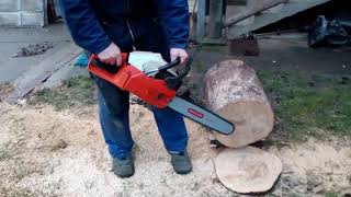 Husqvarna 61 chainsaw cutting test