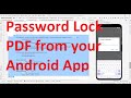 How to password lock the PDF file from your Android App?