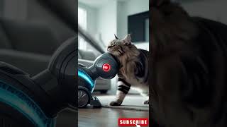 SHOCKINGLY Cat Meets Vacuum First Time