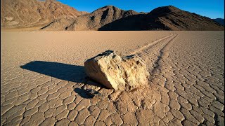 Sailing Stones of Racetrack Playa - Death Valley - Wandering, Trail Leaving Rocks of a Flat Basin
