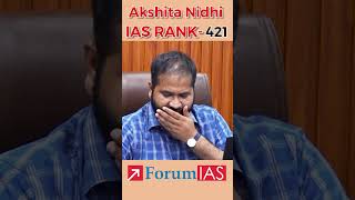 Akshita Nidhi (ForumIAS Student) | IAS Rank 421 | CSE 2022  ForumIAS#UPSC #ssctopper #motivatiion