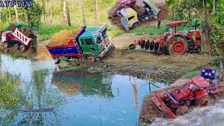 Full Videos Complete Connected 100% BulldozerD65PX Kubota M108\u0026Hitachi Dongfeng Truck Unloading Dirt