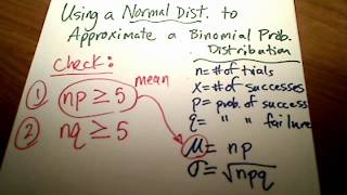 Stats: Approximating a Binomial Prob Distribution using a Normal Distrib (Part 1)