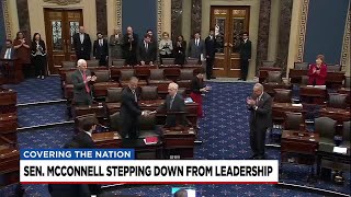 Sen. Lindsey Graham reacts to Sen. McConnell stepping down