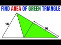 Find Area of the Green Shaded Triangle | Important Geometry skills explained | Fun Olympiad