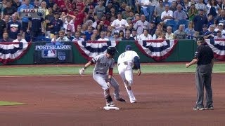 BOS@TB Gm3: Ellsbury rips a double off Loney's glove