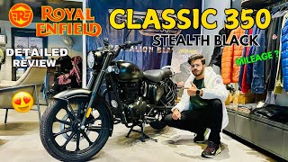 Royal Enfield Classic 350 Stealth Black Review✅ Stunning Design \u0026 Features Uncovered