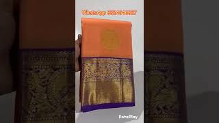 #Pure#kanchipuram silk sarees handwoven with 1\u00262g pure jari traditional pattern#whatsapp 9324546827