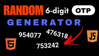 How to generate a random OTP using Javascript