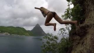 Cliff Jumping in Caribbean Paradise, St. Lucia