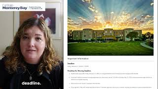 CSUMB Summer Housing Application - Welcome Page