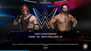 WWE 2K24 FULL MATCH — Kane Vs Seth Rollins — WWE Title Match