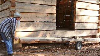 Cutting and Setting Logs that Cap over the Joist, Paradise Point - Ep 9