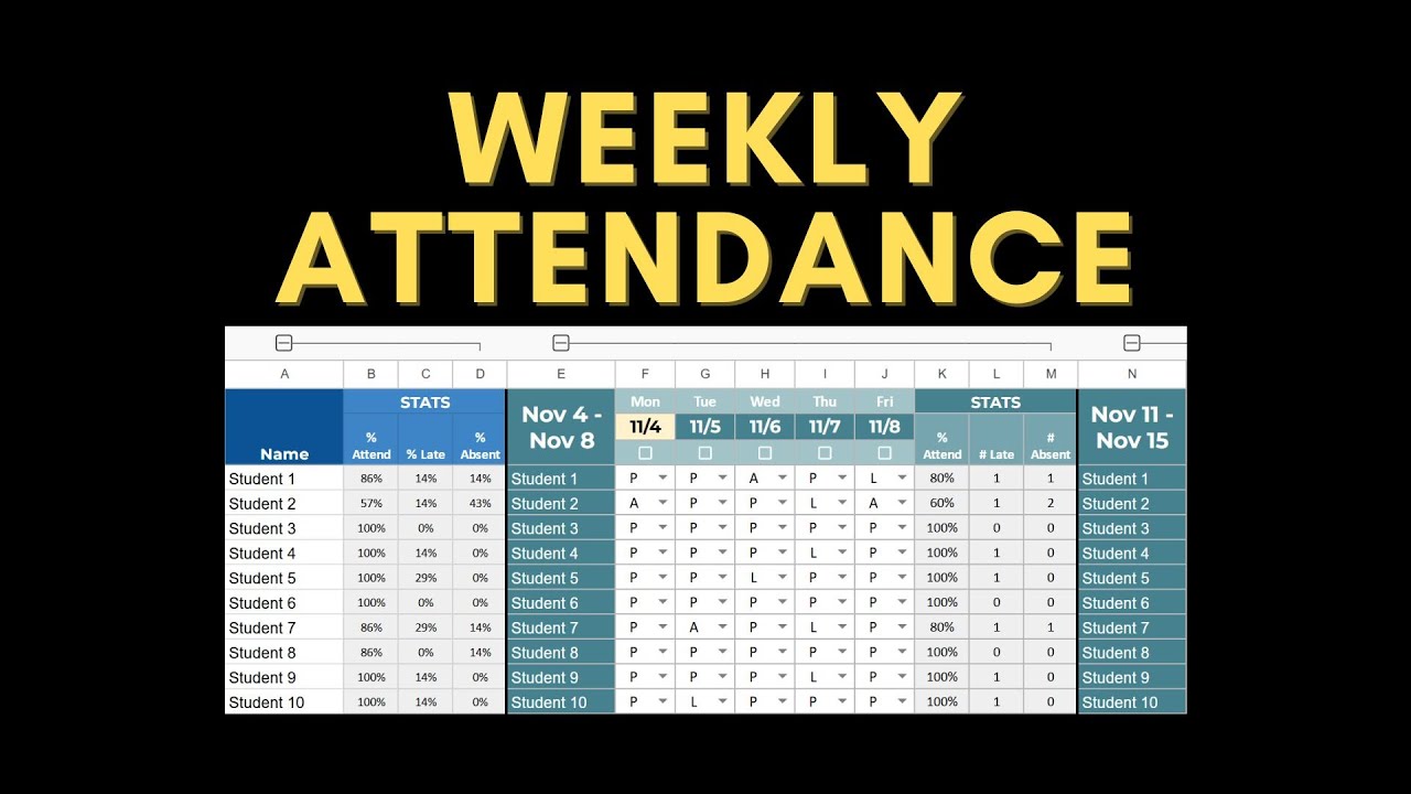 Create A Simple Flexible Weekly Attendance Tracker In Google Sheets