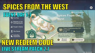 Spices From The West & Redeem Codes Live Stream 2.7 | Genshin Impact