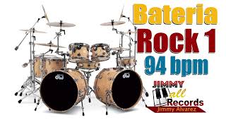 Rock 1 - DRUMS -Bateria 94 bpm - Rhythm for practicing Guitar and Bass