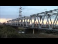 【東武東上線・越辺川鉄橋の夕映え】北坂戸駅－高坂駅間