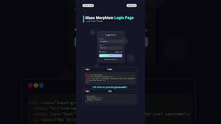 Stunning Glassmorphism Login Form with Dark Theme HTML & CSS Tutorial 2025 #shorts #html #css