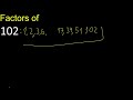 factors of 102 how to find factors of an integer dividers of . quick method trick fast