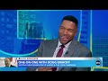 second gentleman doug emhoff speaks with michael strahan about harris’ 2024 campaign