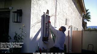 2 Minute Solar Installation & Main Service Panel Upgrade Time Lapse Video - Canyon Country CA