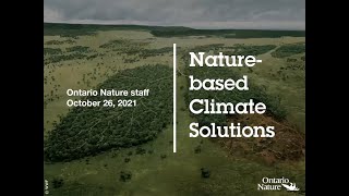 Nature-based Climate Solutions Webinar