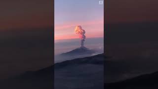 Volcano sunrise captured by airline passengers