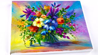 Painting Tutorial | Floral Painting | Acrylic Painting