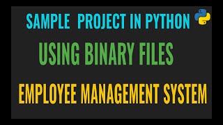 Python Project for Beginners using Binary Files (Employee Management System)